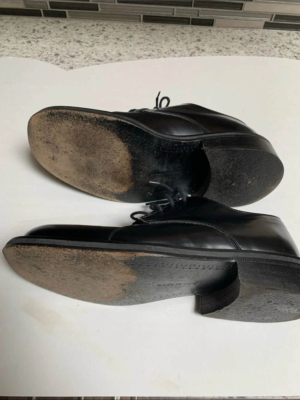 Paco Monjaro Men’s Black Leather Derby Shoes.  Pre-Owned.Made in Italy.Size:8.5.